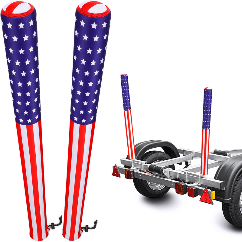 2PCS 48" USA Boat Trailer Guide Pole Cover, Heavy Duty Neoprene Canvas Boat Trailer Capped Guide Pole Pad Cover, Waterproof Marine Trailers Guidence Poles Cover for Fishing Boats Sailboat Trailers 2PCS 48"