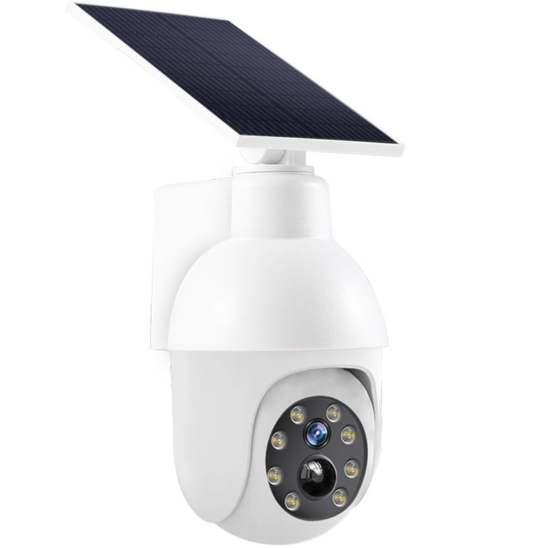 High brightness solar powered analog surveillance sensor light 2 Pack, flashing red light can simulate fake CCTV camera, enhance home security, suitable for porch backyard and parking lot lighting