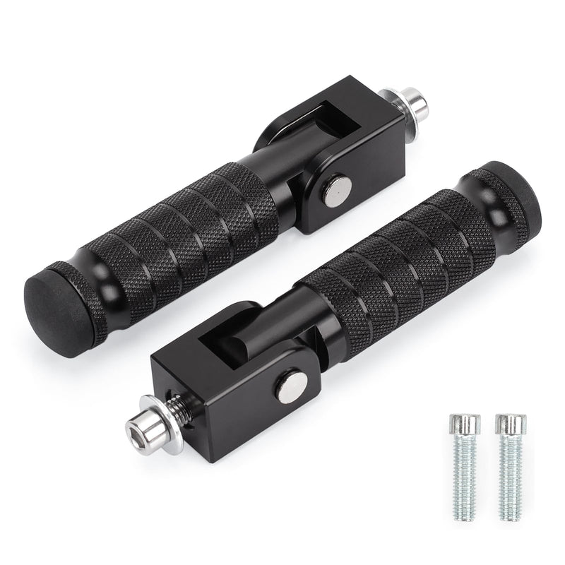 XINGWU M8 Motorcycle Foot Pegs 90 Degree Foldable Bike Pegs CNC Anti-Skid Universal for Super 73 Yamaha Honda Suzuki Aprilia Electric Car Motorbike Scooter Mini Bike Ebike Dirt Bike Go Kart (Black) Black