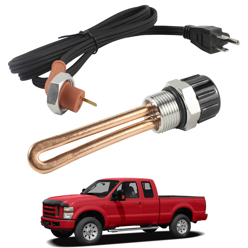 3C3Z6A051AA Engine Block Heater Kit Compatible with 2003-2010 Ford F-250 F-350 E-150 E-250 E-350 Super Duty Excursion Heating Unit with Wiring Harness Replaces 30601002 120V 1000 Watts