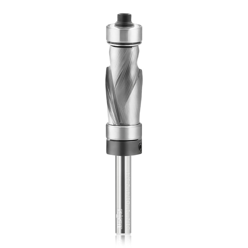 1/2 Inch Compression Flush Trim Router Bit, 1/4 Shank Top and Bottom Bearings Carbide Blade for Woodworking Trimming, Flush Cut Router Bit for Template and Pattern Work 1/2 inch router bit