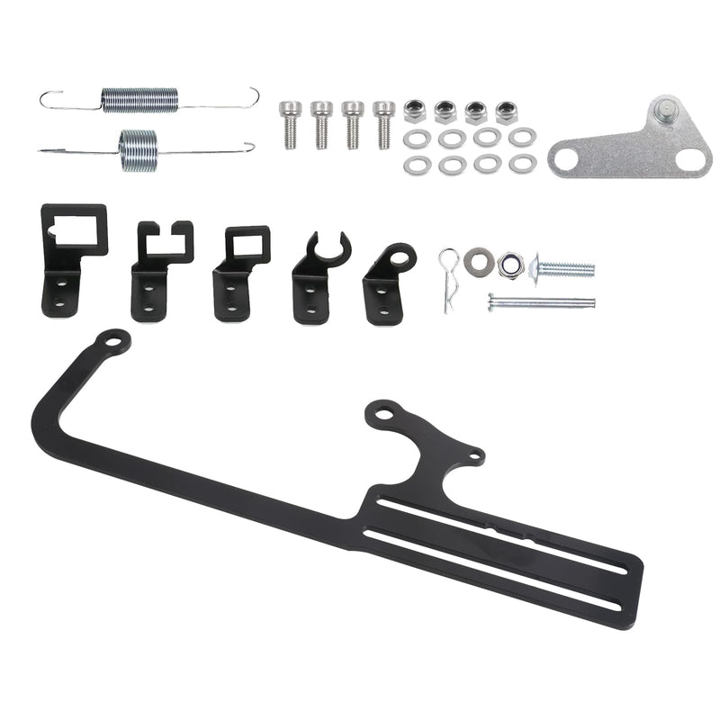EZ-EFI 304147 Throttle Cable Mount Kits For 4150 Carburetor Throttle Cable Mount Bracket Steel Black Adjustable for Automatic Transmission TV Cables for GM 700R4 Transfer (304147)