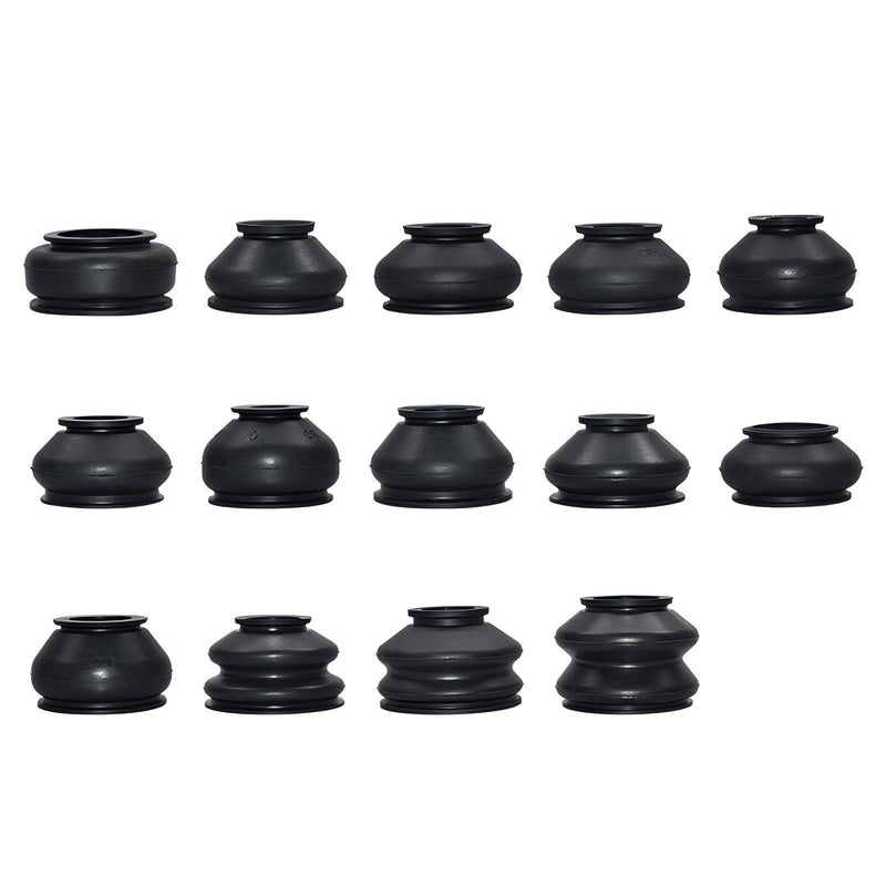 14PCS Tie Rod Boot, Tie Rod End Boot, Rubber Dust Cap Tie Rod End Kit, Ball Joint Boot Replacement Suitable to Most Vehicle (Black)