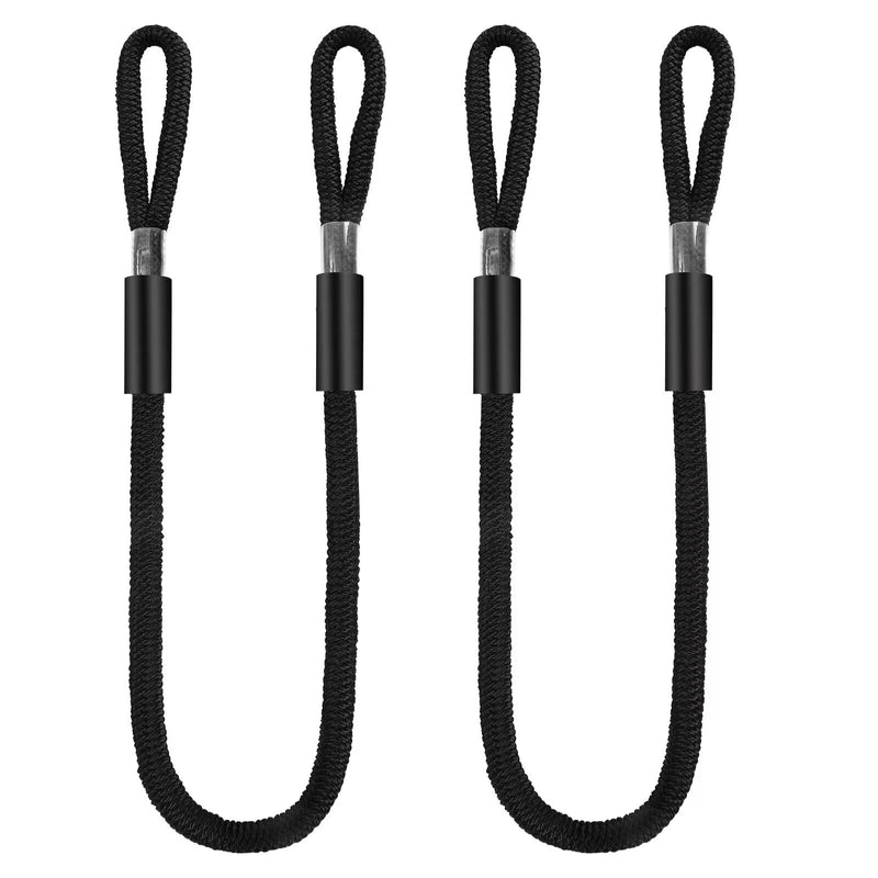 3/8" X 6ft Boat Dock Lines, Double-Braided Nylon Dock Line with 11" Eyelet. Boat Ropes Mooring Ropes, Boat Accessories for Yacht, Pontoon, Waverunner, Seadoo, Black 3/8" X 6ft 2 Pack