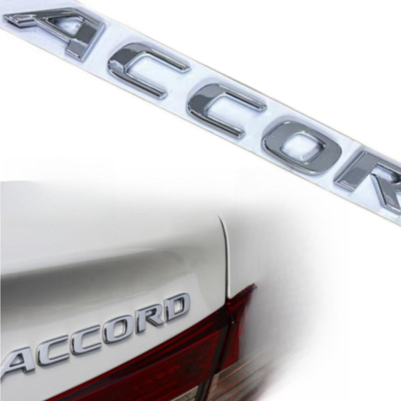 Car 3D Rear Tail Letter Emblem Replacement for Accord,Car Badge Decals Logo Trunk Decoration Emblem Modification(Silver) A silver