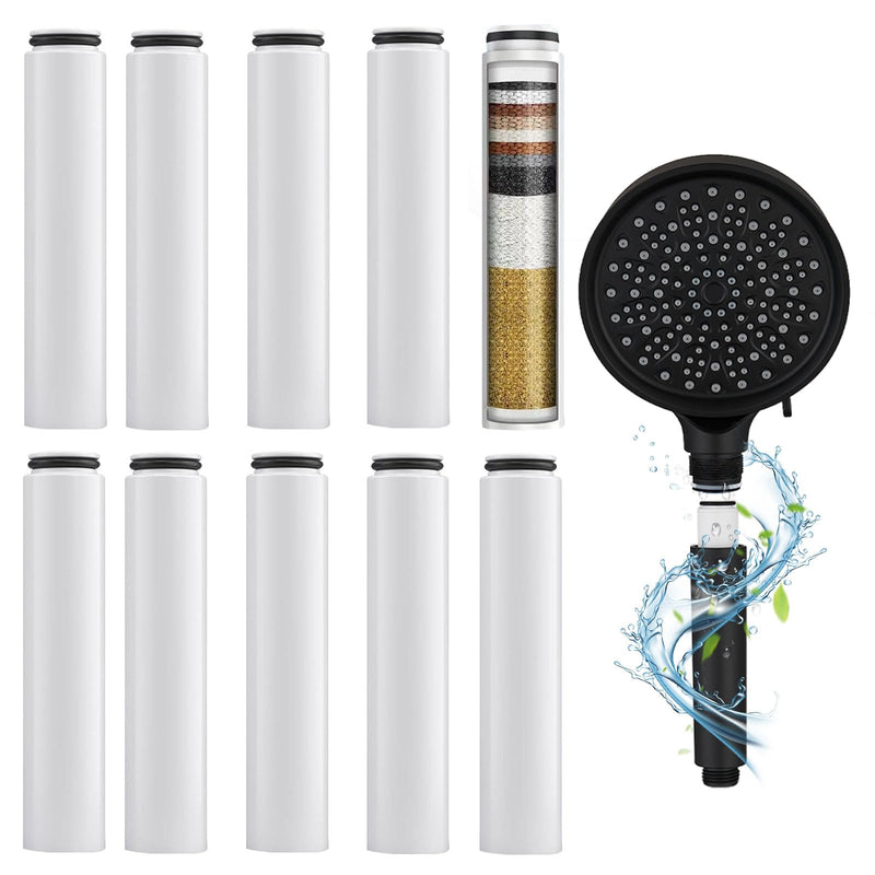Shower Filter Cartridges Compatible with Cobbe, (10 count) | Water Softener Filters Beads, Eliminates Chlorine & Prevents Dry, Itchy Skin 10 count