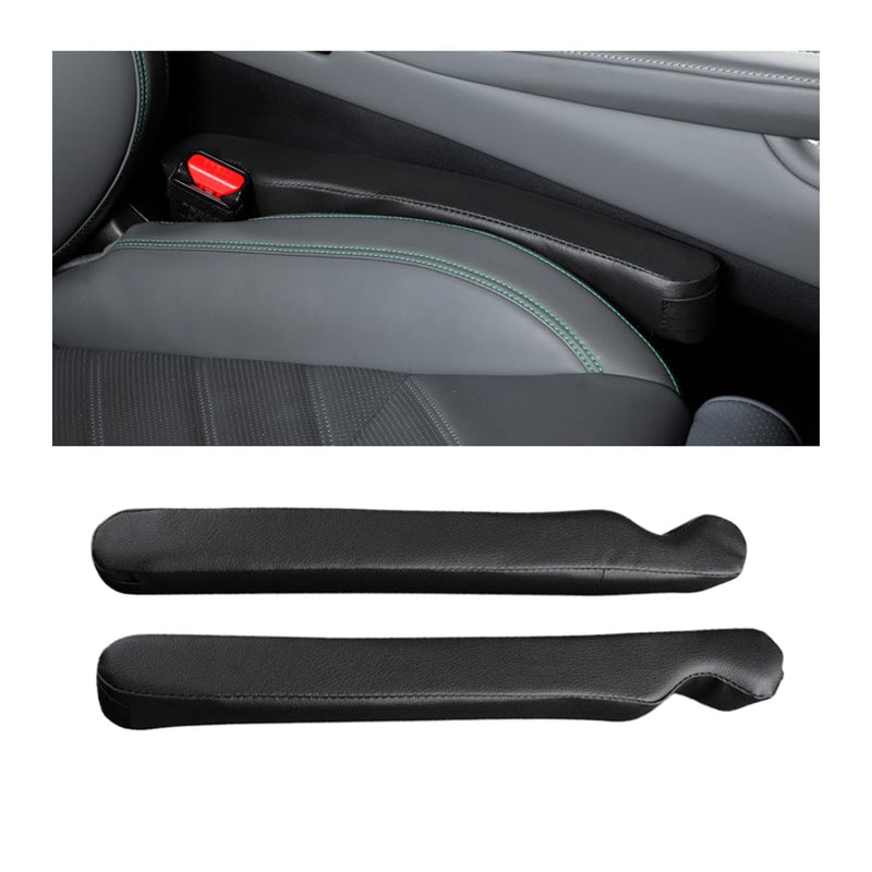 Mandark Car Seat Gap Filler, 2PCS Leather Vehicle Gap Stopper to Fill Between Seat and Console, Automotive Crevice Plug Blocker Accessories from Dropping, Universal for SUV, Sedan, Truck (Black) Black