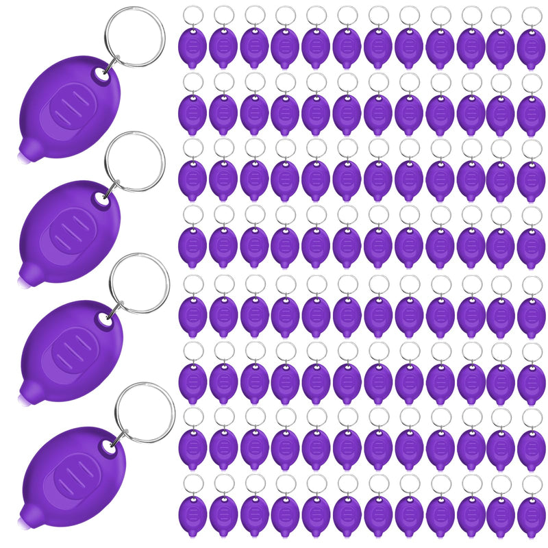 395nm UV Flashlight Mini Keychain Purple - Portable UV Black Light with 2X CR1220 Batteries, Compact Leak & Stain Detector for Home, Travel, Outdoors (100 Units) 100