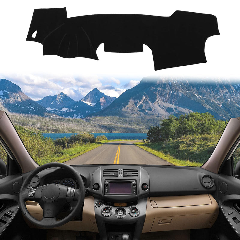 Dashboard Cover Suitable for Toyota RAV4 2006 2007 2008 2009 2010 2011 2012 Car Dashboard Cover Sun Visor Mat Non-Slip Polyester Dashboard Accessories (Black) Black 2006-2012 For Toyota RAV4