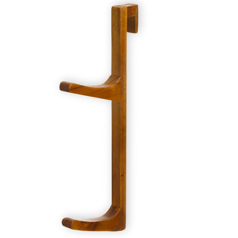 Over Shower Door Towel Hook - No Drill, No Rust, Moisture Proof Hard Wood - Shower Door Hooks for Towels - Space-Saving Bathroom Organizer Home Decor - 2pcs 2