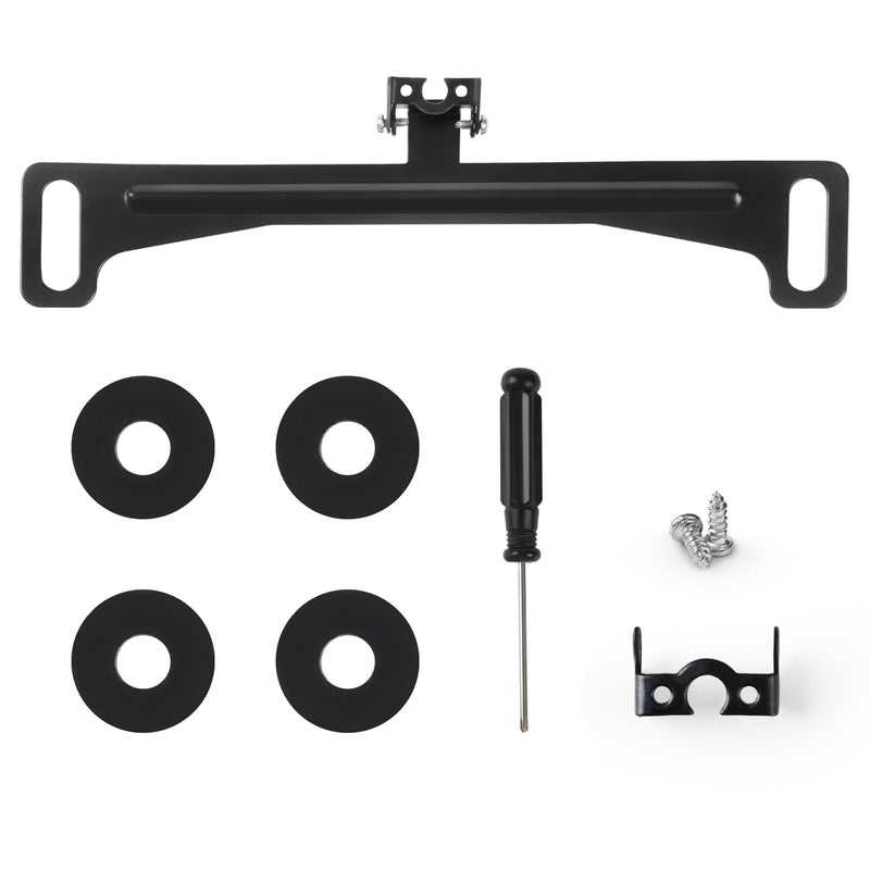 Universal Car Rear View Camera License Plate Bracket, Professional Full Stainless Steel Anti-Rust Paint License Plate Camera Mount for Backup View Cam, Supports 170-Degree Adjustment Cam Mount