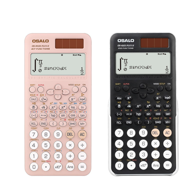 OSALO Scientific Calculator 417 Function 240 Function 2 Line Written Display 10+2 Digits Solar and Battery Calculators for Students Secondary School