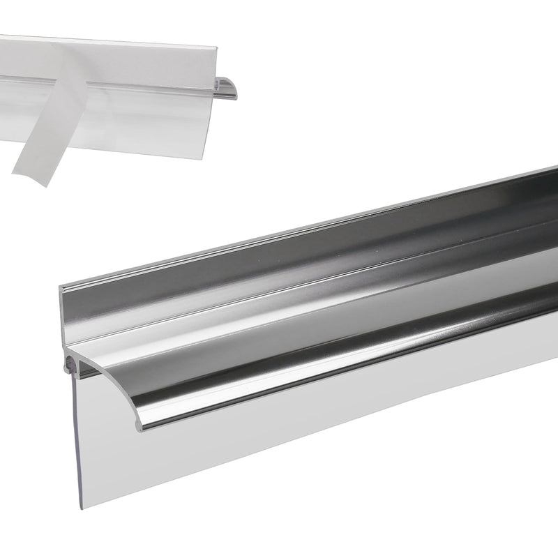 25” Framed Shower Door Drip Rail with Vinyl Sweep, Chrome Shower Door Bottom Water Deflector with Screws 25A