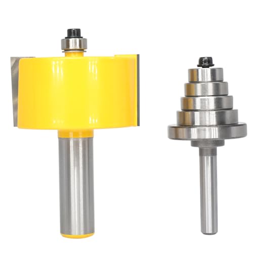 Rabbet Router Bits Set with 6 Interchangeable Bearings,1/2" Shank 1/2"x Height 1"