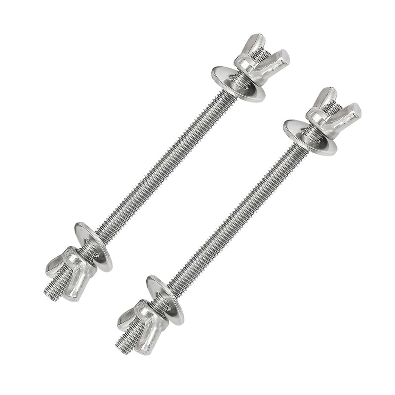 2PCS Car Air Cleaner Stud Kit, Stainless Steel Vehicle Air Cleaning Mounting Bolt, Performance Automotive Carburetor Stud Wing Nut Adapter Set Accessories, Universal Fit (5.91 x 0.20 inches) Silver2
