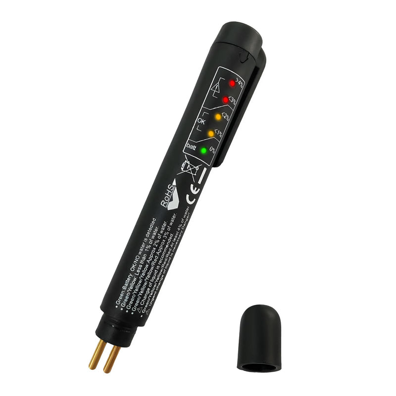 Brake Fluid Liquid Tester Pen, DOT 3 DOT 4 DOT 5.1 Brake Fluid Diagnostic Testing Pen, Vehicle High-Precision Hydraulic Liquid Oil Moisture Analyzer with 5 LED Indicators 1 PCS