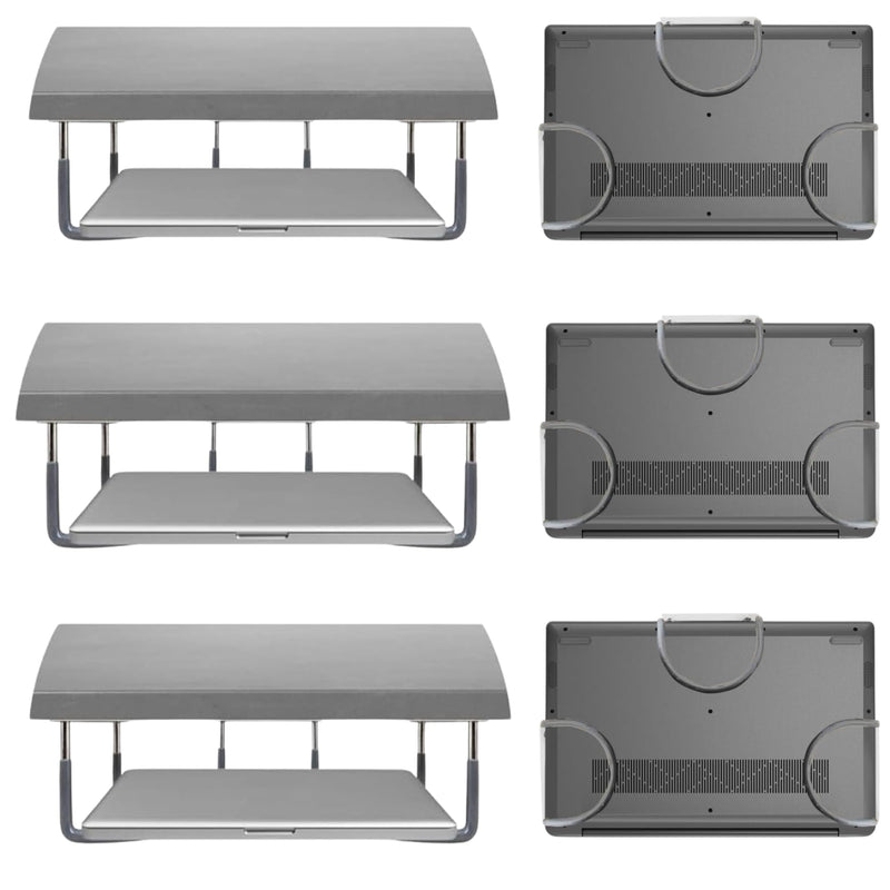 TidyFriend Rubberized Under Desk Laptop Mount - 9 Racks in 3 Sets, Laptop Under Desk Mount, Organizer Rack with Screws 3 Pack