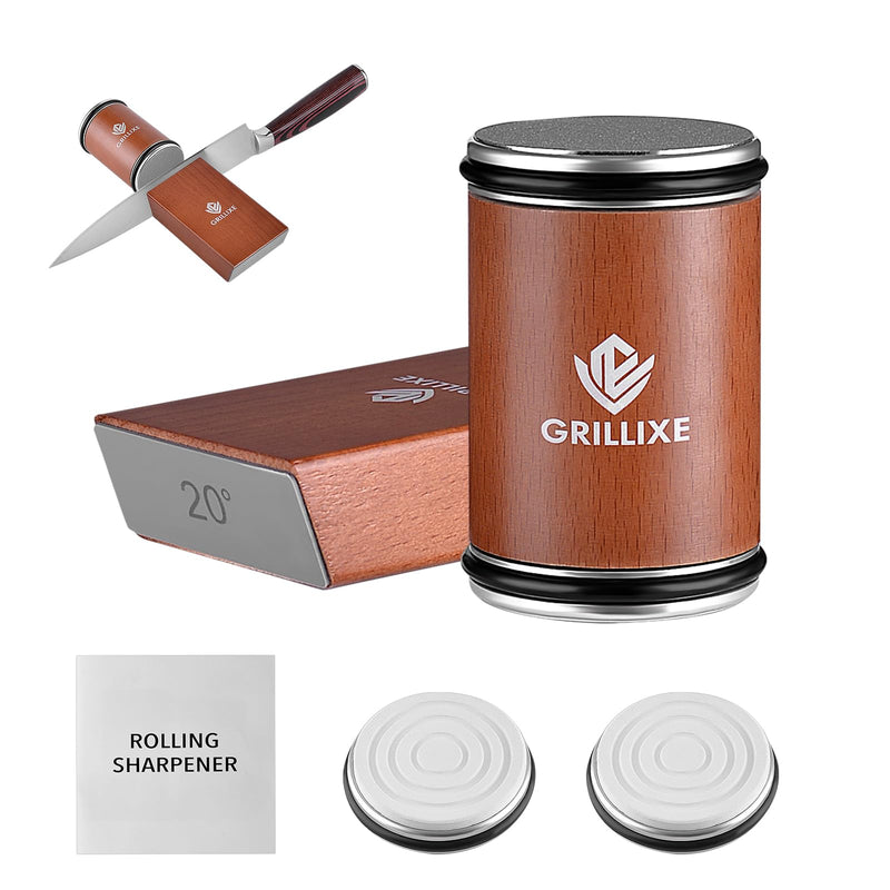 Ultimate Rolling Knife Sharpener Kit Premium Knife Sharpening Kit Includes 2 Extra Diamond & Ceramic Discs Magnetic Sharpening with 15° & 20° Angle Ideal for Knife Set Kitchen Knife Set
