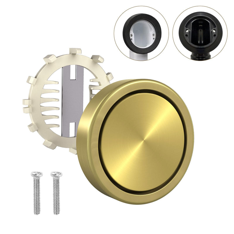 Bathtub Overflow Cover 2-Screws on, 3.55" ABS Plastic Tub Overflow Plate with Hair Catcher, 2-Hole Tub Overflow Drain Covers Faceplate Replacement Overflow Cap for Alcove Tub (Brushed Gold) Brushed Gold