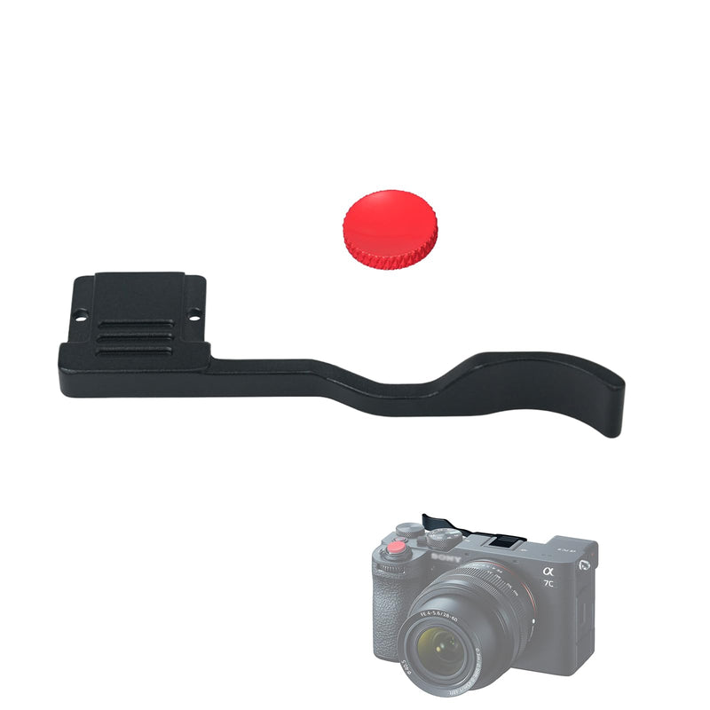 A7CII A7CR Metal Thumb Up Grip for Sony A7C II A7C R A7C2 Digital Camera Hot Shoe Thumb Hand Grip with Camera Shutter Button Accessories (Black) black