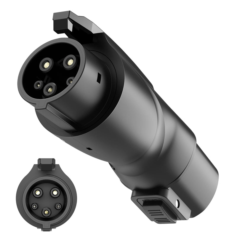 Tesla to J1772 Adapter with Fixed Lock Works, Max 80A 250V Converter Compatible with Nacs Wall Mobile Connector Target Chargers for All J1772 EVs (Black) Black