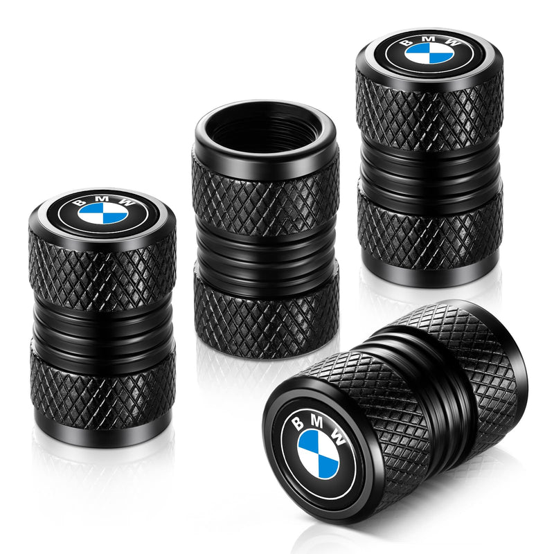 Tire Valve Stem Caps, Compatible with BMW Series Stem Cap Universal Car Air Cover Car Accessories for Cars, SUV, Truck, Motorcycles 4pcs （Black） C 04