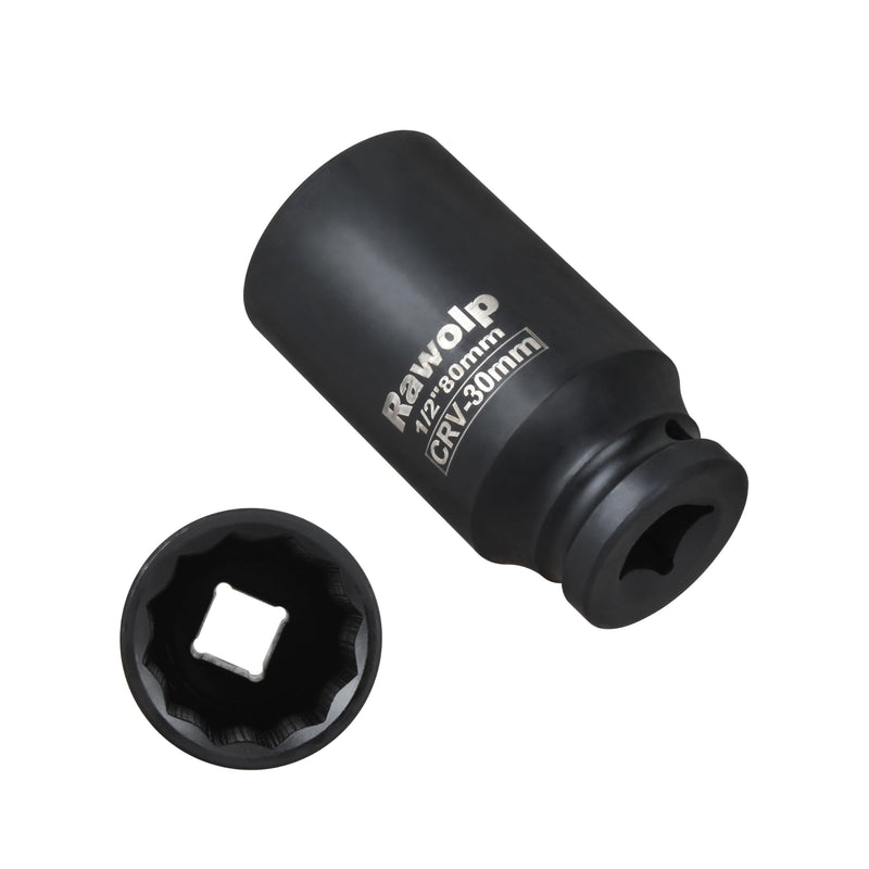 Axle Nut Impact Socket, 30mm 12-Point, 1/2 Inch Drive, Deep Well Hub Lock Nut Remover (1pack) 1pack