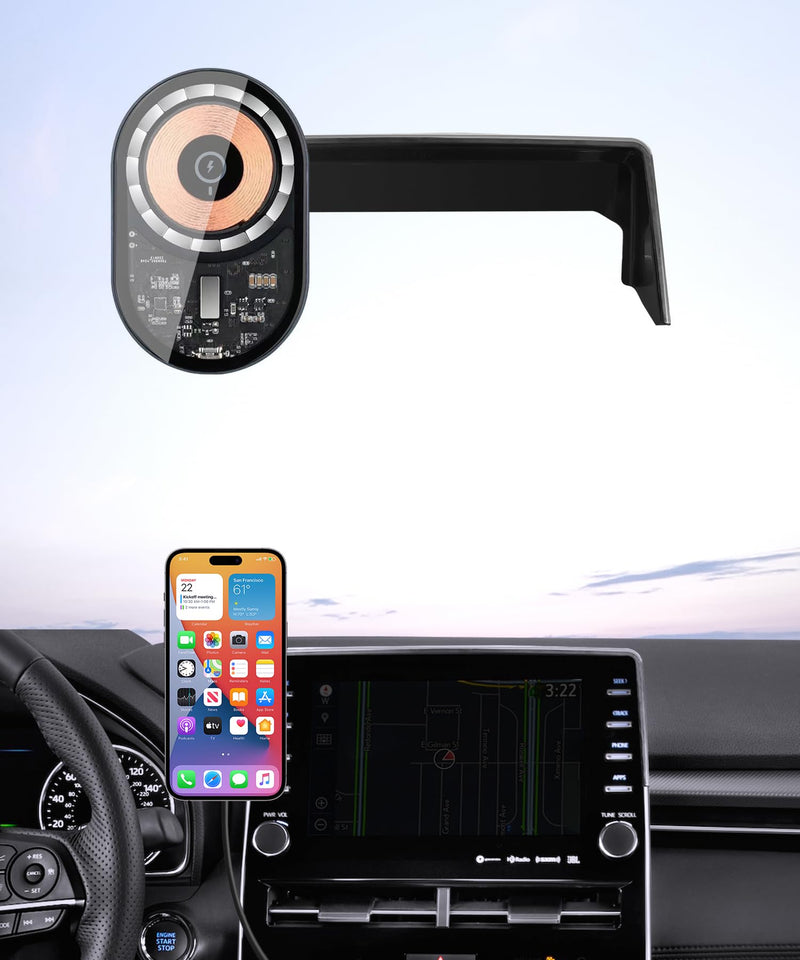 Wireless Charging Car Phone Holder for Toyota Avalon 2019-2022, 9" Screen | Magsafe Accessories Fast Charging Magnetic Cell Phone Holder Clip Compatible with iPhone Android, 3D Fit Vehicle Phone Stand