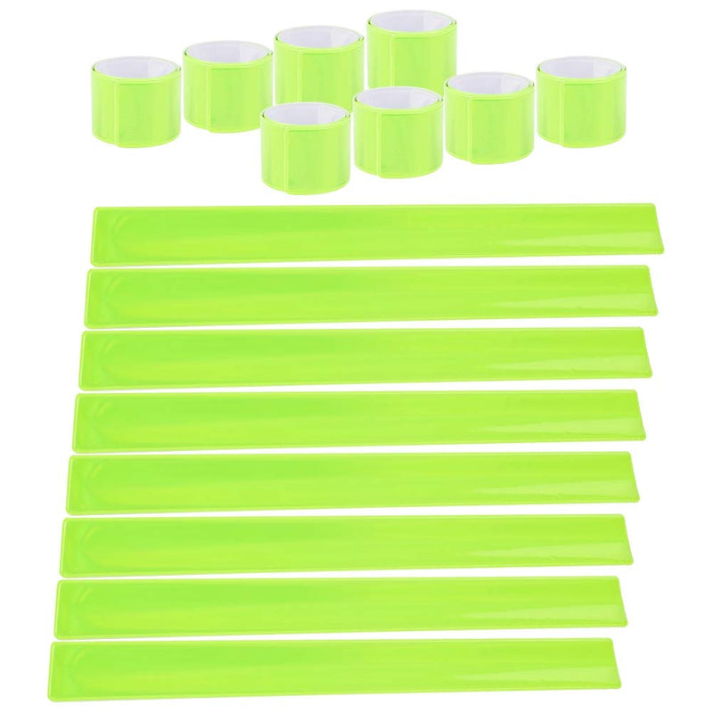 20 Pcs Reflector Snap Bands Fluorescent Slap Armbands High Visibility Slap Reflector Strips Safety Bands for Children Adults Boys and Girls When Cycling Running Hiking Jogging Green