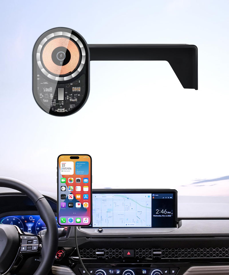 Wireless Charging Car Phone Holder for Honda Accord 2023-2026, 12.3" Screen | Magsafe Accessories Fast Charging Magnetic Cell Phone Holder Clip Compatible with iPhone Android, 3D Fit Vehicle Phone Stand 12.3-inch for 2023-2026 Accord/Hybrid