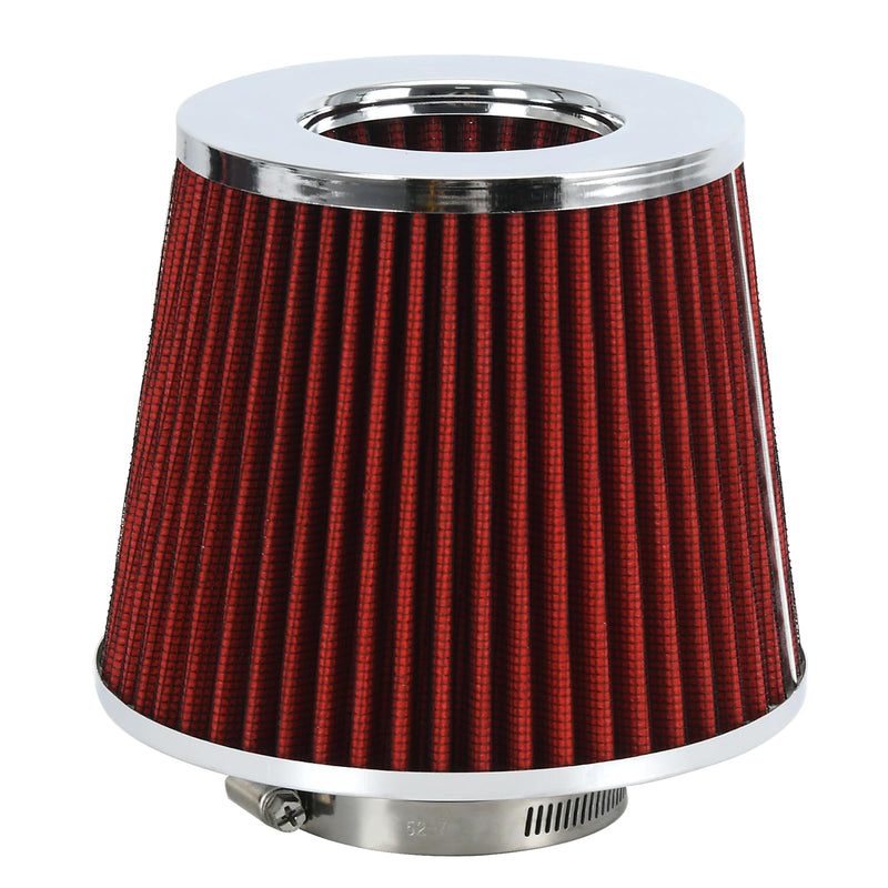 PTNHZ Universal Red 2.5" 63mm High Flow Cold Air Intake Cone Air Filter Power Intake Air Inlet System Air Cleaner 2.5" Red(1PCS)