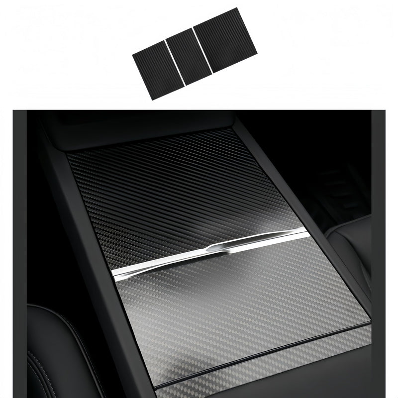 frani Center Console Wrap (Genuine Carbon Fiber Edition) Designed for Tesla Model 3 Highland 2024-2026/Model Y Juniper 2025-2026,Tesla Center Console Cover for Model 3/Y Refresh M3 Highland(23-26)/MY Juniper(25-26) Genuine Carbon Fiber