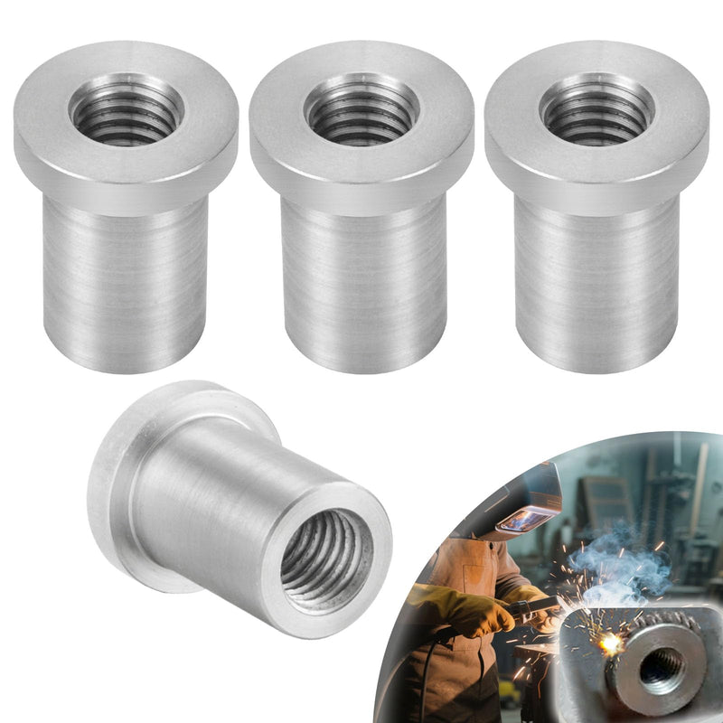 Weld-On Nut,1/2"-13 Thread Long Threaded Stepped Female Weld Nut Steel Chassis Mount Tab Pack of 4 1/2"-13 4-Pack
