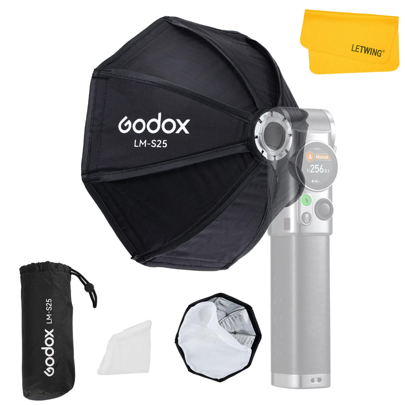 Godox LM-S25 Octa Softbox for Godox Lux Master Retro Camera Flash, Portable Softbox Diffuser with Carry Bag, Producing Soft Natural Light