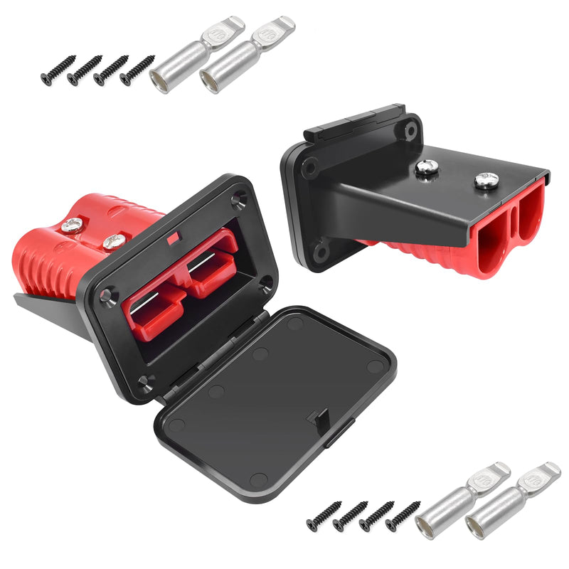 GZSH Anderson Plug 2PCS 175A Quick Connect Wire Connectors with Mount and Cap 4-1/0 AWG Battery Quick Disconnect 12V-36V Battery Quick Connect Waterproof SB175 for Car RV Trunk Boat Winch