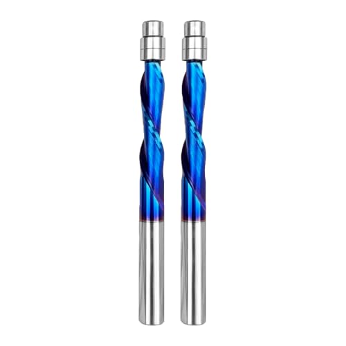 Flush Cut Trim Router Bits 1/4 inch Shank Down Cut Solide Carbide 2 Packs