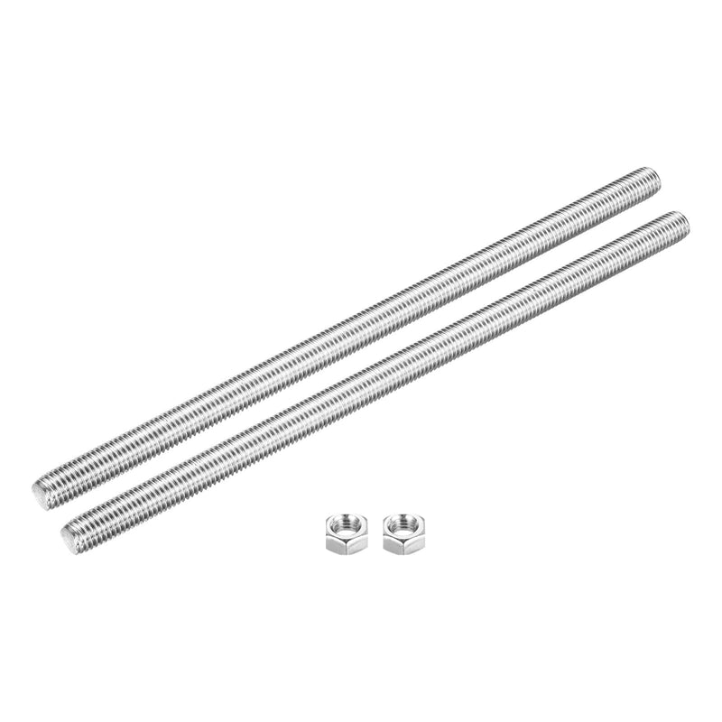 MECCANIXITY Fully Threaded Rod M14 x 300mm 2mm Thread Pitch 304 Stainless Steel Right Hand Threaded Rods Bar Studs with Screws 2 Pack M14 x 300mm x 2mm