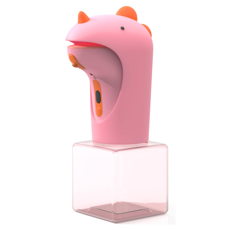 Automatic Foam Soap Dispenser - IPX6 Waterproof Cute Dinosaur Foaming Smart Hand Soap Dispenser for Bathroom（Pink） Pink