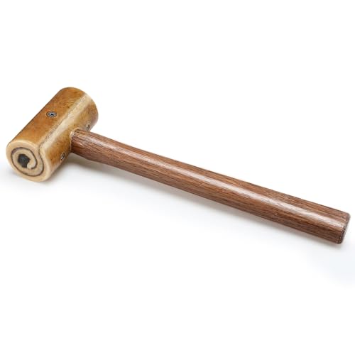 11.2 Inch Natural Rawhide Mallet Tool, Rawhide Leather Hammer 11 x 3-3/8 Inch