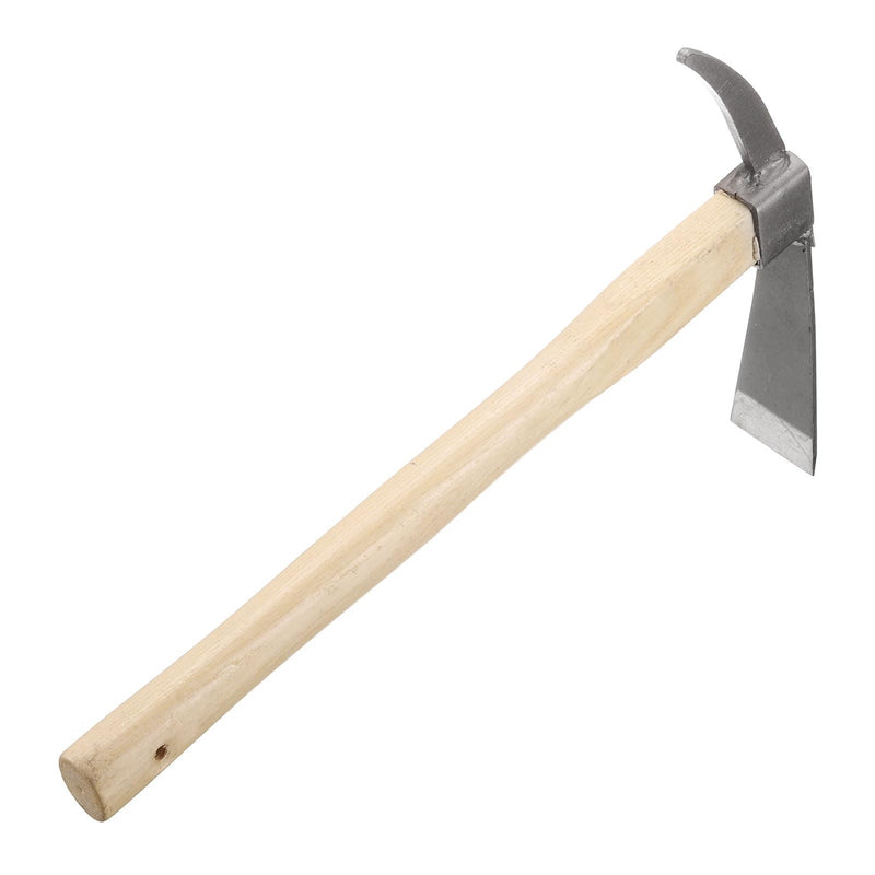 HARFINGTON Garden Hoe Pick 15" Steel Axe Planting Hoe Tool Anti-Rust with Non-Slip Wooden Handle Garden Shovel for Backyard Digging Loosening Camping Planting Weeding