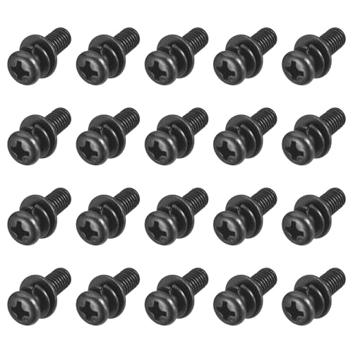 uxcell M5 x 14mm Carbon Steel Phillips Pan Head Machine Screws Bolts Combine with Spring Washer and Plain Washers 50pcs 50