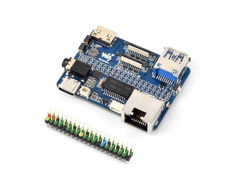 Nano Base Board for Raspberry Pi Compute Module 5 Lite/eMMC Series Board, Same Size as CM5, with CM5 Socket/40PIN GPIO Header/RJ45 Gigabit Eth/16PIN PCIe/HDMI/USB 3.2/Audio/MIPI Interface etc.