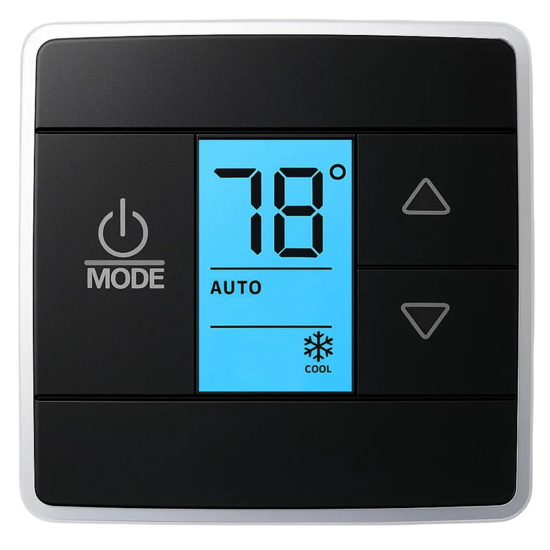RV Thermostat Compatible with Dometic 3316250.712, Single Zone Control for Cool/Heat, 12V DC, Capacitive Touch, Blue Backlight