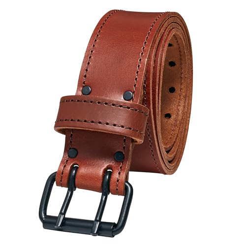 FESA Men's Leather Tool Belt - Handcrafted Top Grain Leather Tool Pouch Belt for Carpenters & Other Trade Professionals Cherry - 2" Wide - L