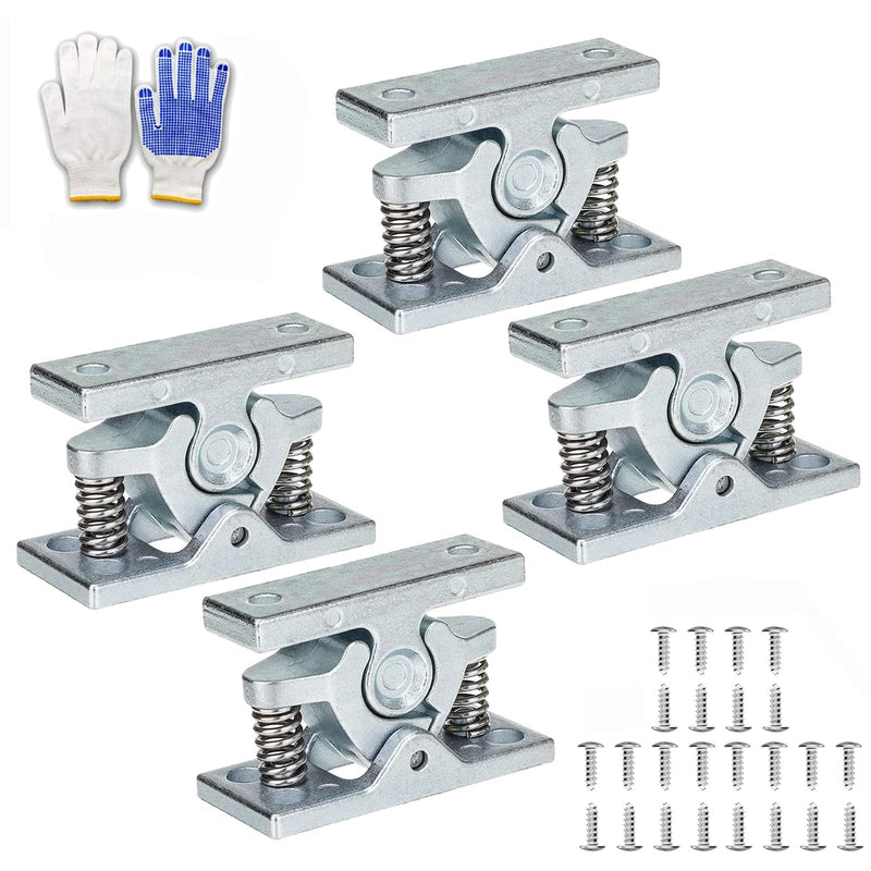 Heavy RV Door Holder Zinc Alloy Trailer Door Latch, Spring Loaded Double Roller Catch Easy Lock Stop for Trailers, Boats, Garage, Cabinets & Home Use with Screws (4 Pcs) 4 Pcs