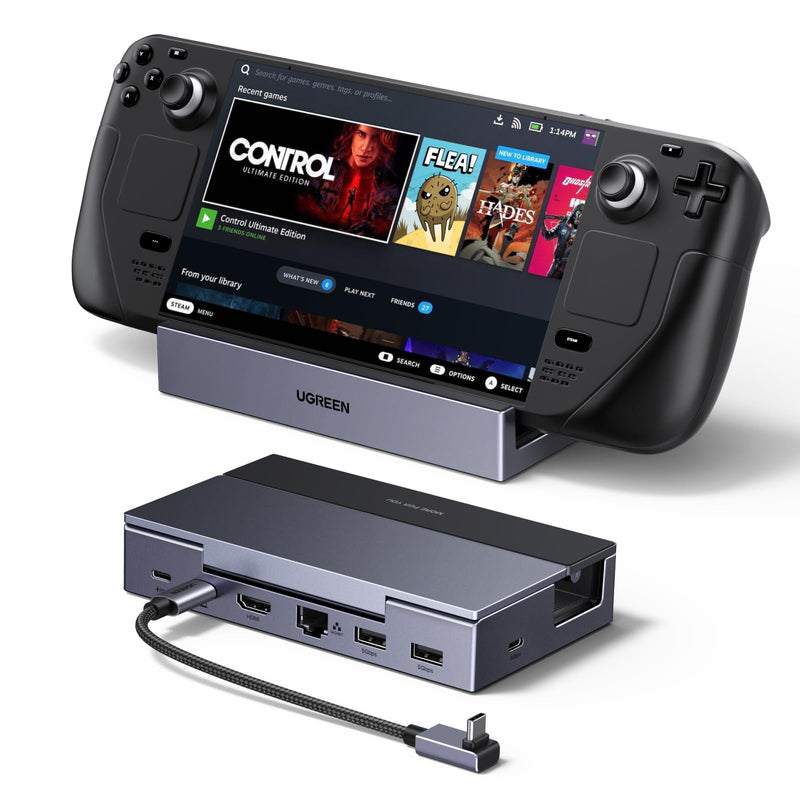 UGREEN Steam Deck Dock 6-in-1 4K@120Hz HDMI 2.1, 100W PD | USB-A & USB C 3.0, Gigabit Ethernet, Dock for Rog Xbox Ally 2025, Steam Deck, ROG Ally, Region Go, MacBook