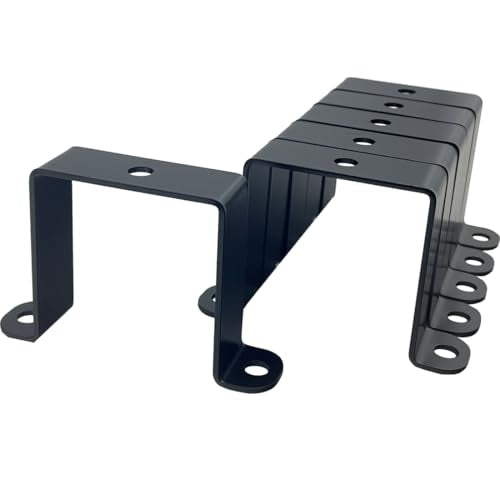 6 PCS 2.5x2.5" Square Pipe Tube Strap Clamps,2.5 inch metal u shaped bracket, steel u clamp bracket for mounting,Powder Coated Black 2.5" x 2.5"