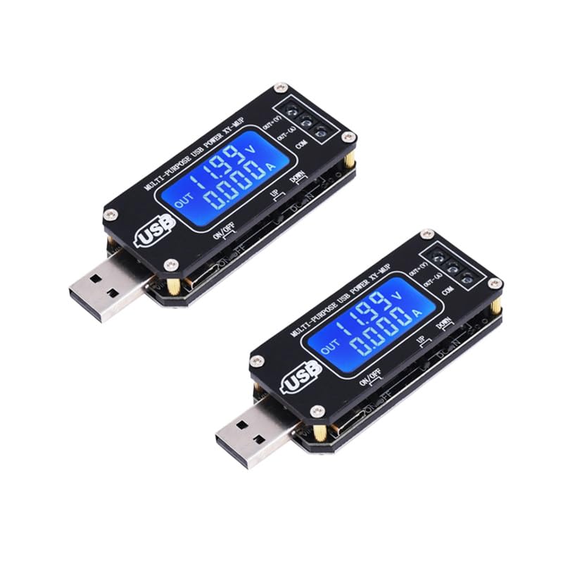 2pcs XY-MUP DC-DC CNC USB Boost Buck Up Down Power Supply Regulator Module 3.5V-12V to 1.0V-24V 2-3W Voltage Converter Digital Display Voltmeter Ammeter Capacity Tester