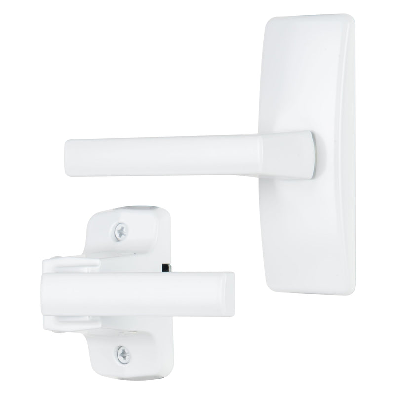 Wright Products Contemporary Lever Latch with No Lock Out Feature, Surface Mount Storm Door Handle for Metal and Wood Doors, Easy Installation, Durable Replacement Latch, Matte Black (White) White