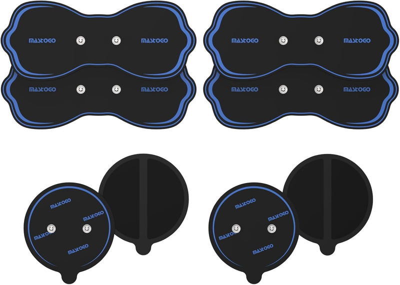Wireless TENS Unit Electrode Pads Combo Set – 8-Pack Multi-Size Electrodes, Reusable & Latex-Free Replacement Pads for Wireless TENS Units, 3.5mm Snap Connectors (for Multi-Site Pain Relief) Blue